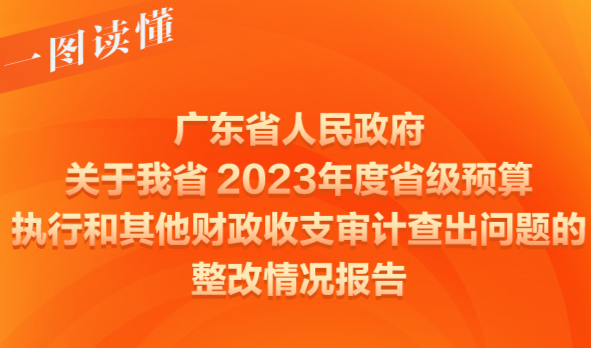 一图读懂 || 广东省人民政府关于我省2023年度省级预算执行和其他财政收支审计查出问题的整改情况报告